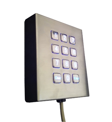 Stand Alone Ip65 Usb Industrial Metal Keypad With 12 Stand-By Backlit Keys supplier