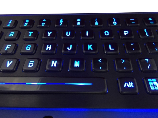 Vandal proof 66keys industrial metal keyboard with blue backlit and 38.mm optical trackball supplier