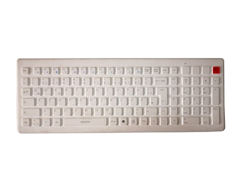 Back arch 2.4G wireless washable keyboard by white silicone and USB dongle supplier