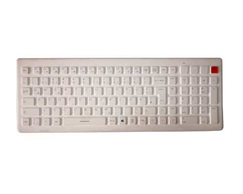 wireless medical keyboard washable with Back arch by white silicone and USB dongle supplier
