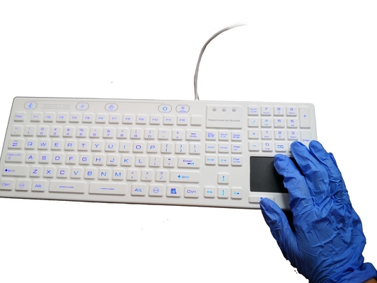 Hospital grade antimicrobial medical silicone keyboard with touchpad and five magnets supplier