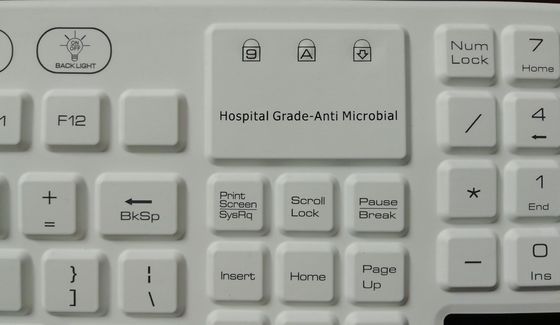 antimicrobial medical keyboard with touchpad and five magnets for hospital carts supplier