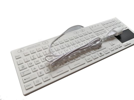antimicrobial medical keyboard with touchpad and five magnets for hospital carts supplier