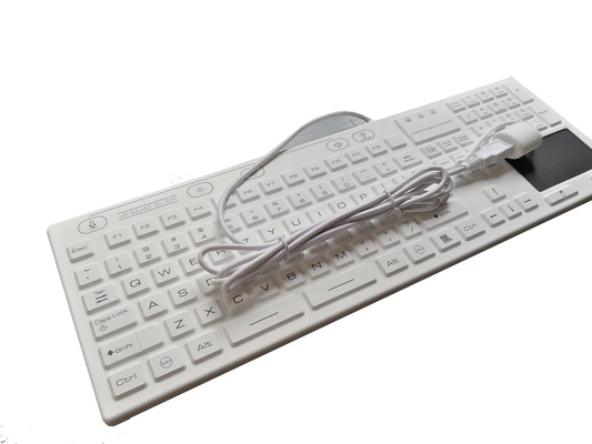 Hospital grade antimicrobial medical silicone keyboard with touchpad and five magnets supplier