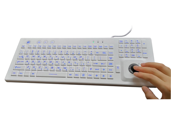 Nano silver antimicrobial coating IP68 medical healthcare keyboard with trackball for industry supplier