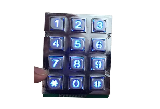 3 x 4 keys zinc alloy high quality vending machine keypad with different LED backlight supplier