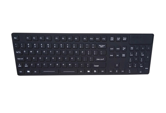 Full size IP68 antimicrobial medical silicone keyboard with big keys and two-color logo supplier