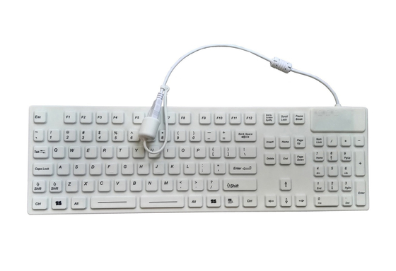 Full size IP68 antimicrobial medical silicone keyboard with big keys and two-color logo supplier