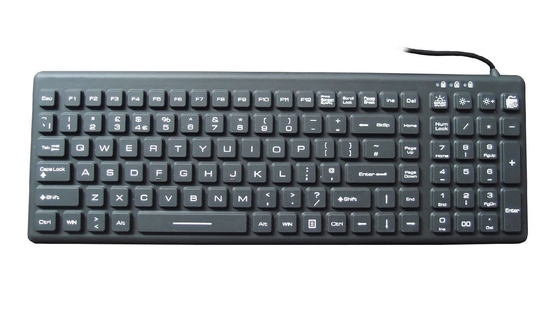 Waterproof USB magfix medical silicone keyboard with power key and customs logo supplier