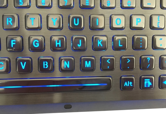 66 keys durable S304 industrial metal keyboard with touchpad and blue backlight supplier