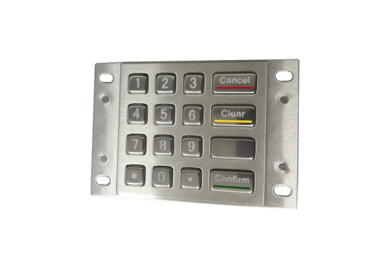 IP65 illuminated industrial metal keypad with numeric keypad and functional keys supplier