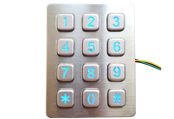 IP65 industrial stainless steel vending machine keypad with 12 buttons without buzzer supplier