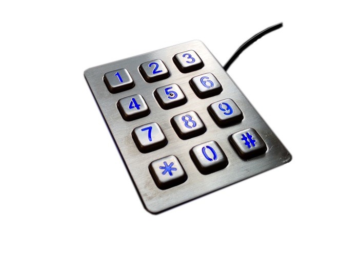 4 X 3 Stainless Steel Vending Machine Keypad with personalized nightlight