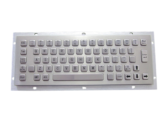 Vandalism proof weather proof kiosk metal keyboard with 64-key and panel mounting