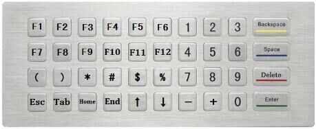 outdoor industrial metal keypad with stainless steel 40 flat keys for kiosk parking system