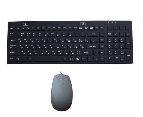 Industrial Russian USB pro keyboard mouse combo with laser etch and antibacterial