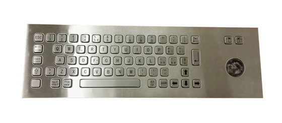 Italian embedded stainless steel industrial metal keyboard with 38.mm trackball pointing device