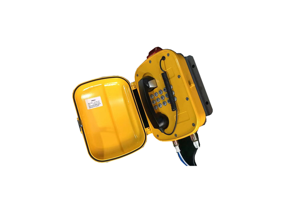 weatherproof industrial phone box with wall mount and loud speaker