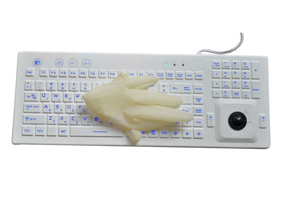 Nano anti-microbial IP68 medical healthcare keyboard with trackball for industry